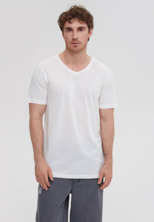 Футболка мужская с V-вырезом из джерси белая